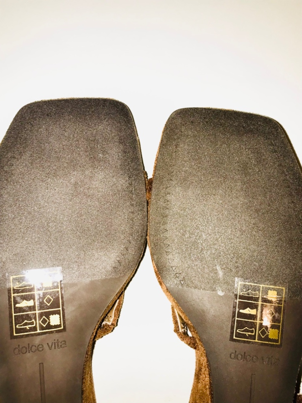NWT Dolce Vita Quilan Suede Strappy Wedge Sandals Slides Brown Square Toe 6 NIB - Picture 13 of 15